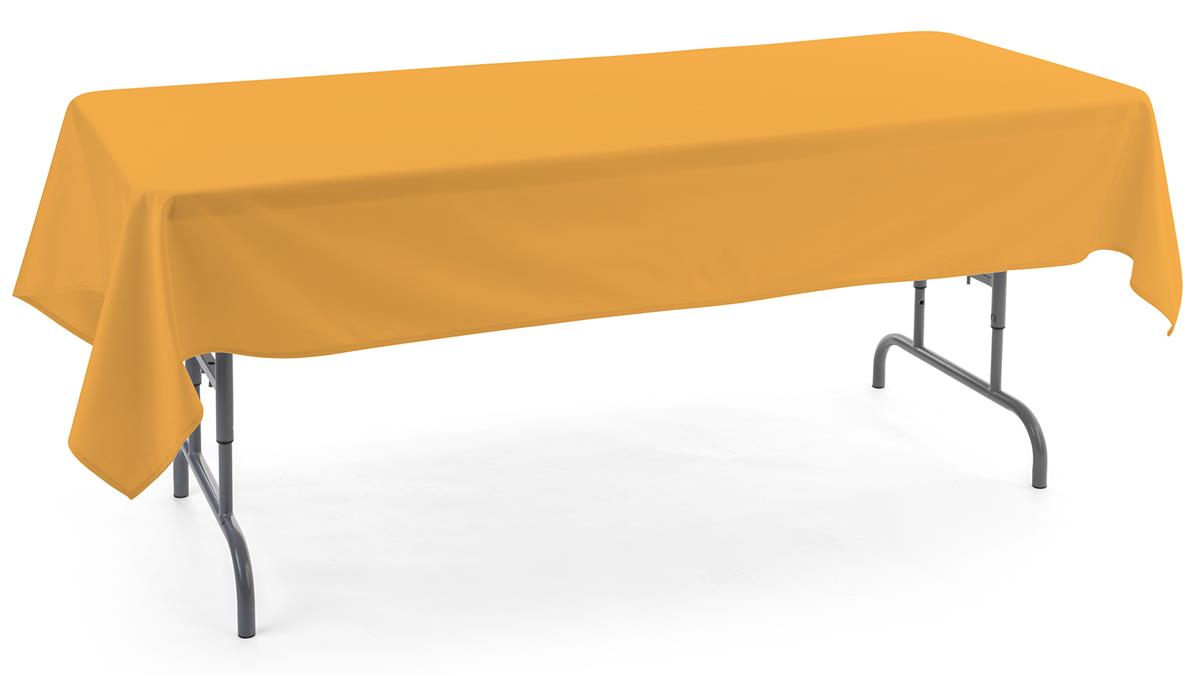 Gold rectangle tablecloths with polyester material 