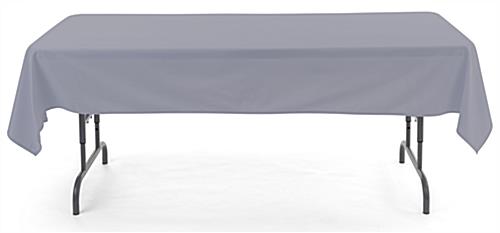 Gray rectangle tablecloths with open back 