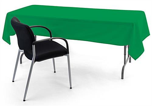 Kelly green rectangle tablecloths with machine washable design