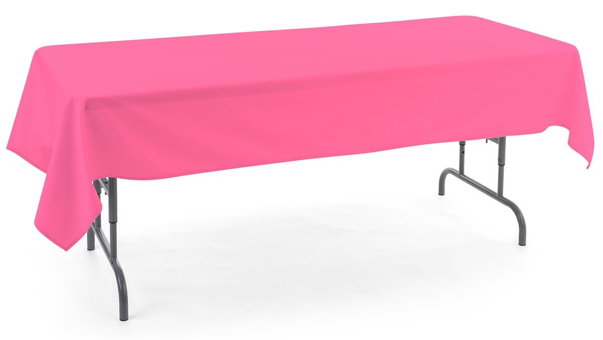 Pink rectangle tablecloths with fire retardant material