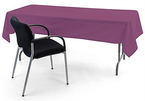 Purple rectangle tablecloths with flame retardant finish