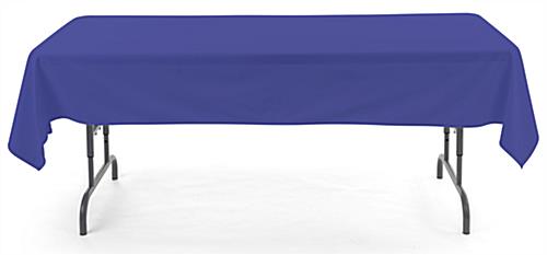 Royal blue rectangle tablecloths with open back
