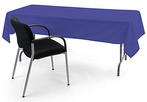 Royal blue rectangle tablecloths are dryer safe