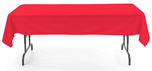 Red rectangle tablecloths with stitched hem