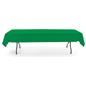 Kelly green rectangle tablecloths with hemmed edge