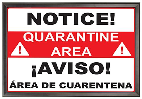 Bilingual quarantine sign with Satin Finish 