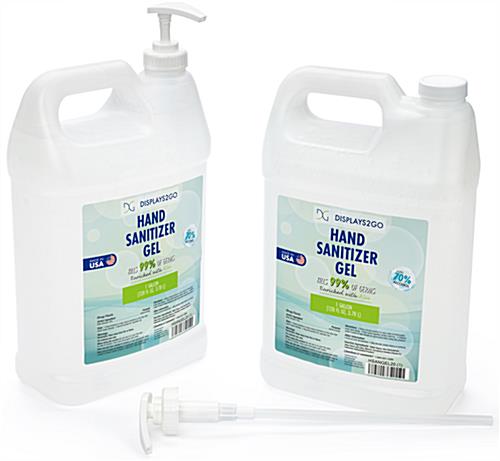 38-400 hand sanitizer jug pumps with a white finish  