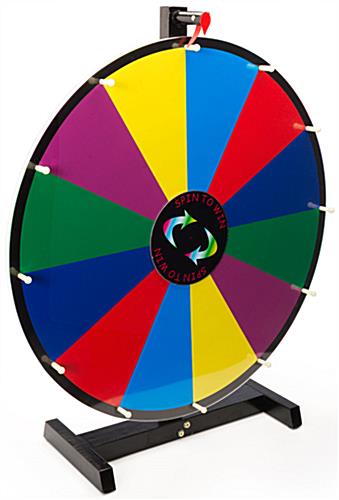 Prize Wheel with 12 Slots, Write-On Surface, Lights, Countertop -  Multi-Color