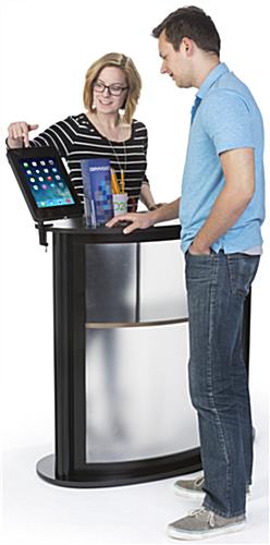 Kidney Shaped Counter with iPad Stand, Floorstanding