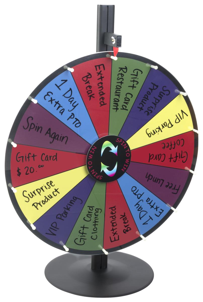 Tabletop 14 Slots Color Prize Wheel Spinner Arylic Board 18" Spinning Game 