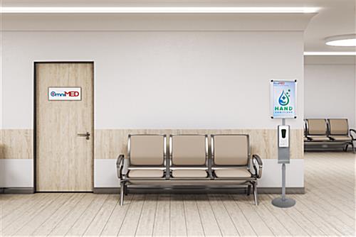 Sanitizing stand with automatic dispenser