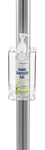 Floor standing hand sanitizer holder with adjustable acrylic dispenser