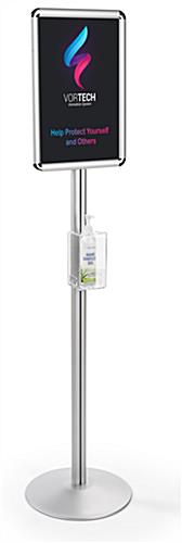 Aluminum Poster Floor Stand with Sanitizer Mount