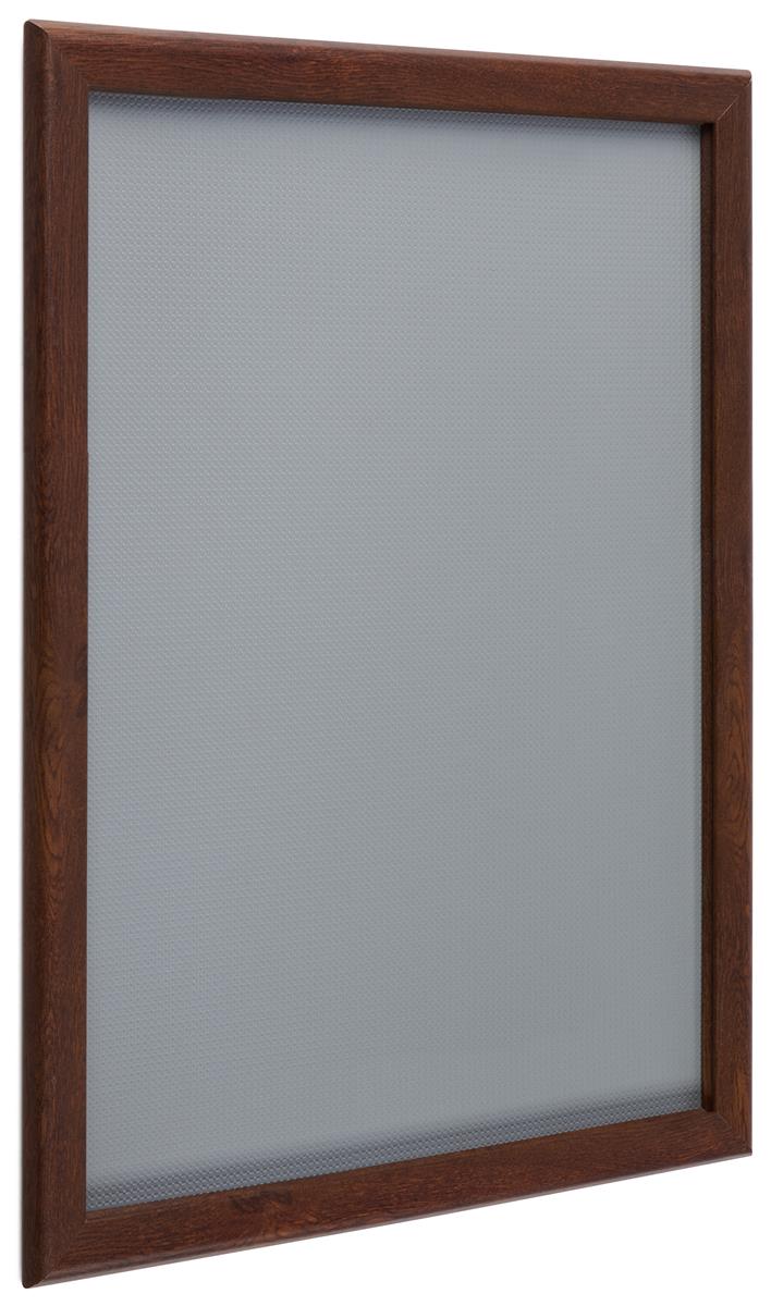 Wood effect wall snap poster frame with aluminum and vinyl construction