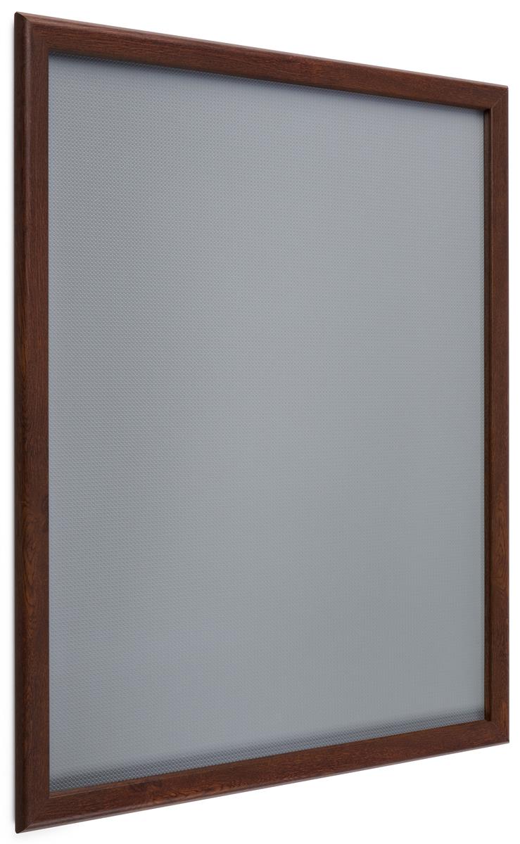Wood effect wall snap poster frame with non-glare lens 