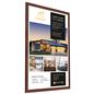 Wood effect wall snap poster frame includes non-glare protective lens 