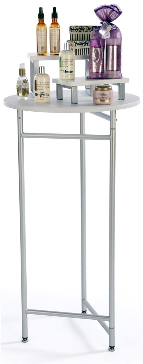 44 Tall Retail Table Round White Top