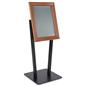 Countertop adjustable snap frame in with faux wood finish and black base