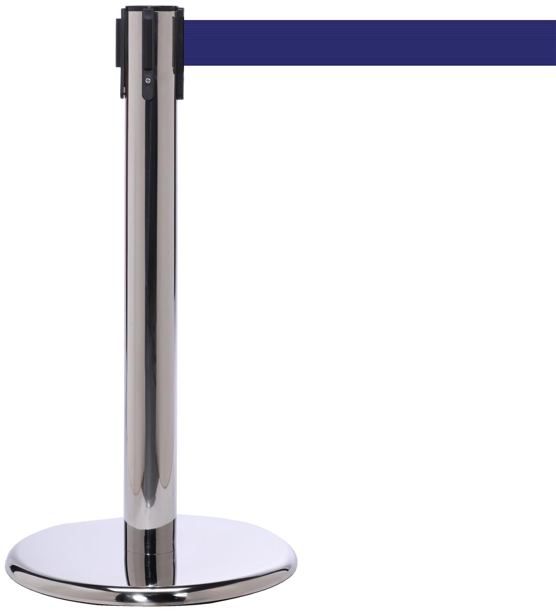 24" Retractable Stanchion Barrier Blue Belt