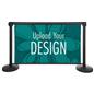 Double-sided retractable stanchion barrier with customizable artwork