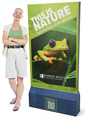 Custom printed cardboard banner stand with design services available