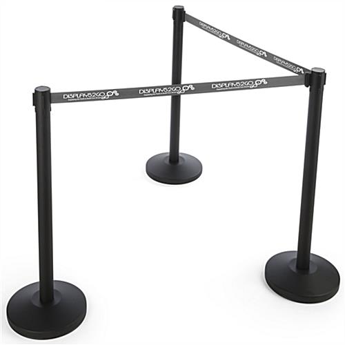 Stanchion with Gray Printed Belt & Single Sided Graphics