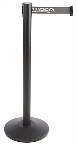 Black Stanchion with Gray Printed Belt
