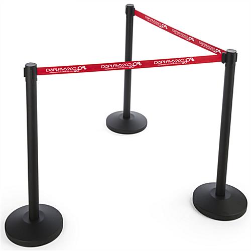 Freestanding Stanchion with Red Printed Belt