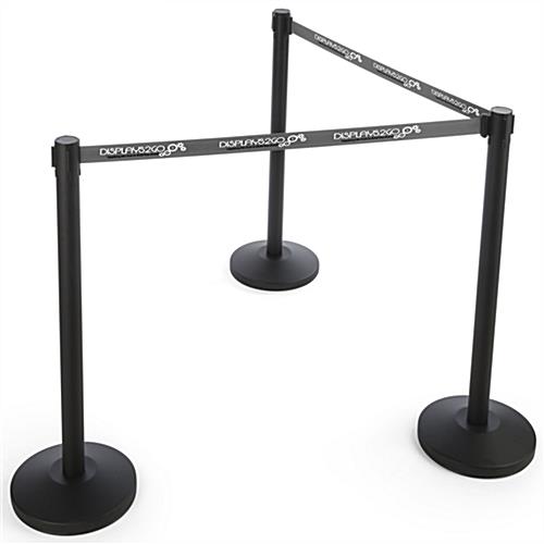 Stanchion with Gray Printed Belt & Single Sided Graphics