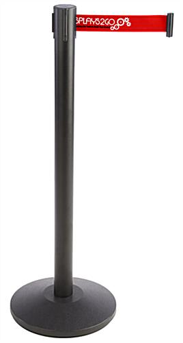 Floor Standing Stanchion with Red Printed Belt 