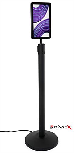 55 inch x 8 inch floor standing digital sign stanchion