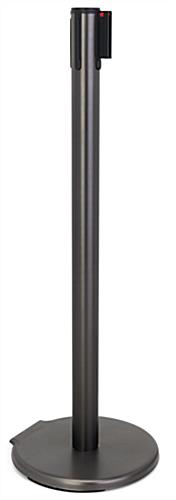 These retractable belt stanchions are made of 3 components