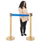 These retractable belt stanchions retract 10 feet long