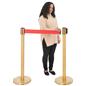 These retractable belt stanchions are made of high quality stainless steel and iron