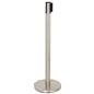These retractable belt stanchions have iron material 