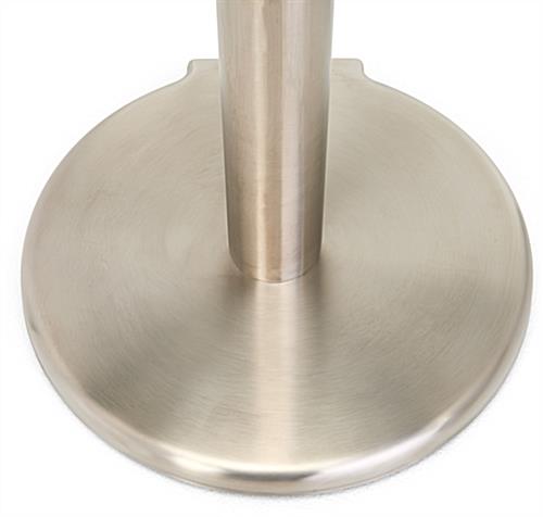 These retractable belt stanchions have brushed silver base