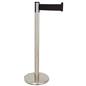 These retractable belt stanchions have a brushed silver finish