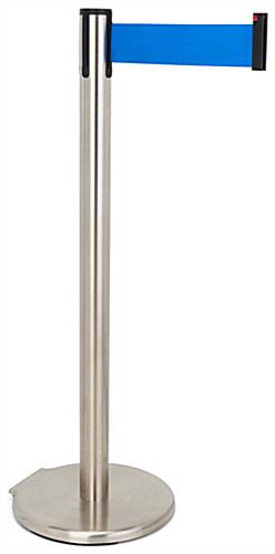 These retractable belt stanchions have stainless steel 304 material 