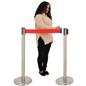 These retractable belt stanchions include 10 feet of nylon material 