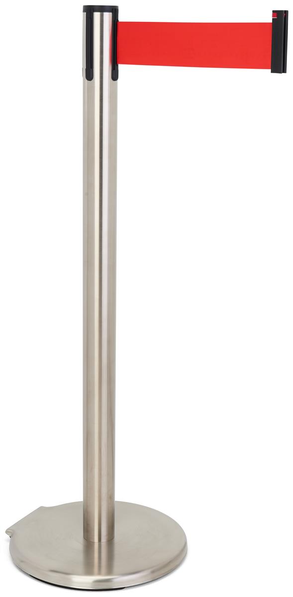These retractable belt stanchions are for indoor use