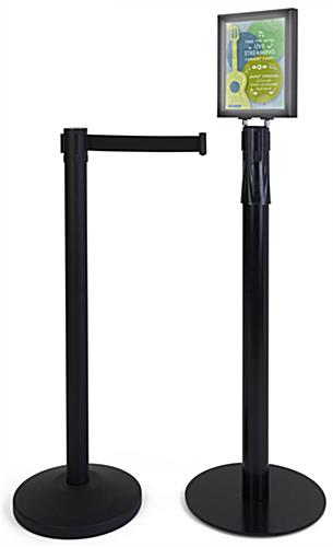 Stanchion with LED sign holder is compatible with other economy Queue.Pole stands