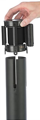Removable Black Custom Stanchion Belt with 1 Color Printing