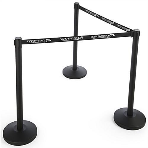Economy Black Custom Stanchion Belt with 1 Color Printing
