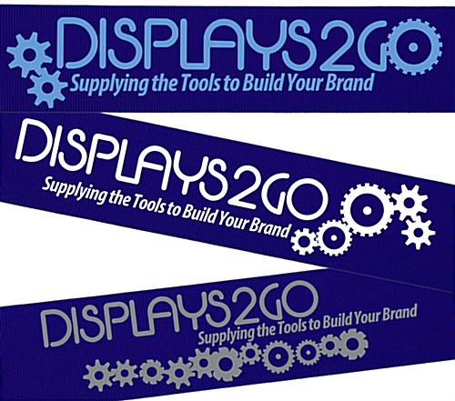 Nylon Blue Custom Stanchion Belt with 1 Color Printing