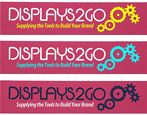 Pink stanchion belt with 2-color logo printing custom graphics