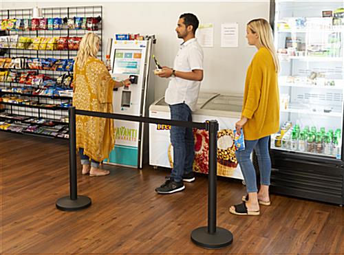 Retractable barrier stanchion with durable and low-cost design