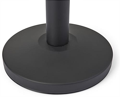 Crowd control stanchion with a round weighted base