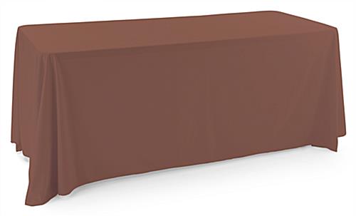 Brown polyester table cover fits 6 foot tables 