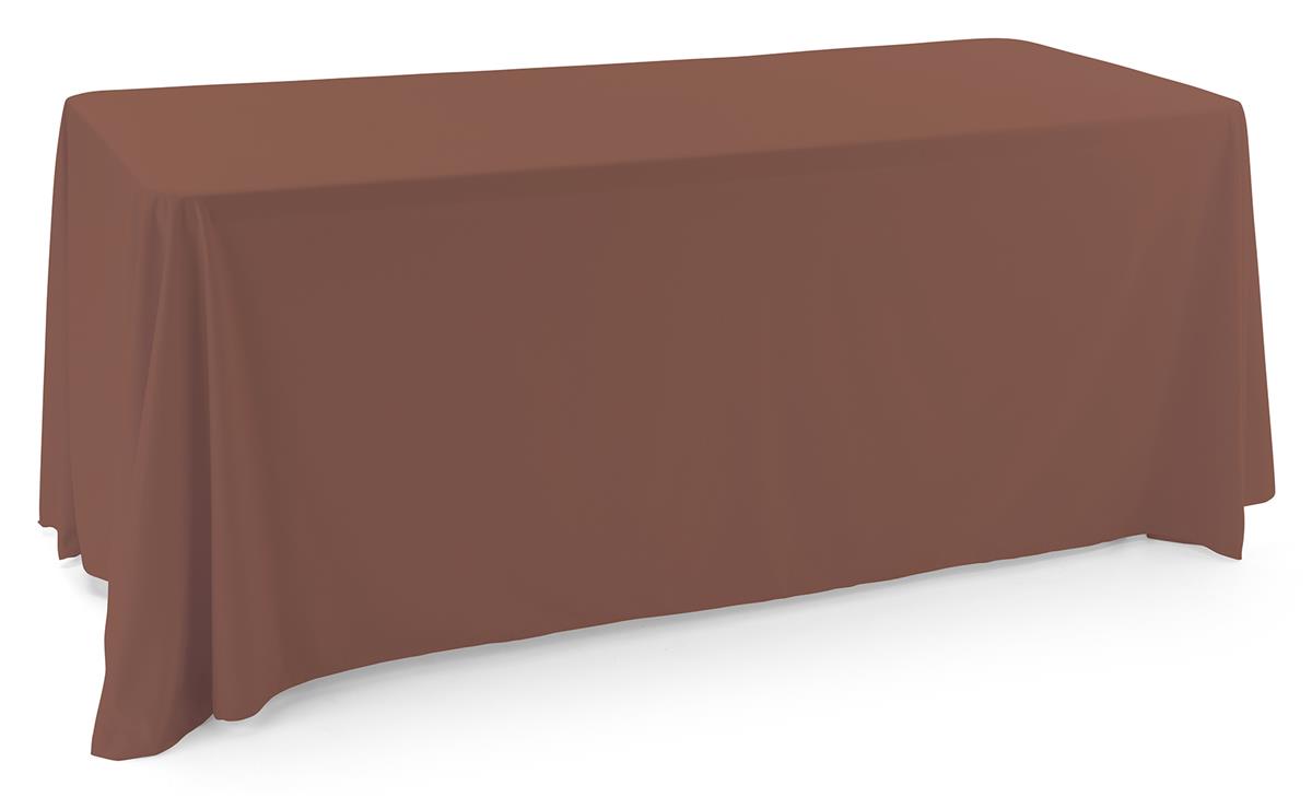Brown polyester table cover fits 6 foot tables 