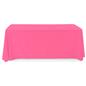 Pink polyester table cover with flame retardant material 
